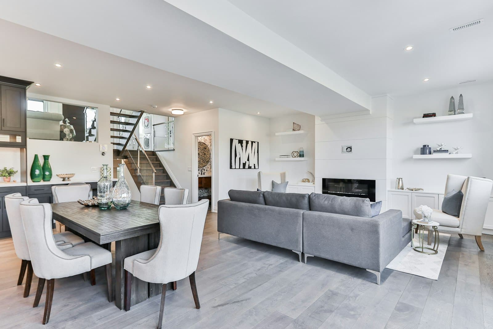 Designer dining space with custom finishes