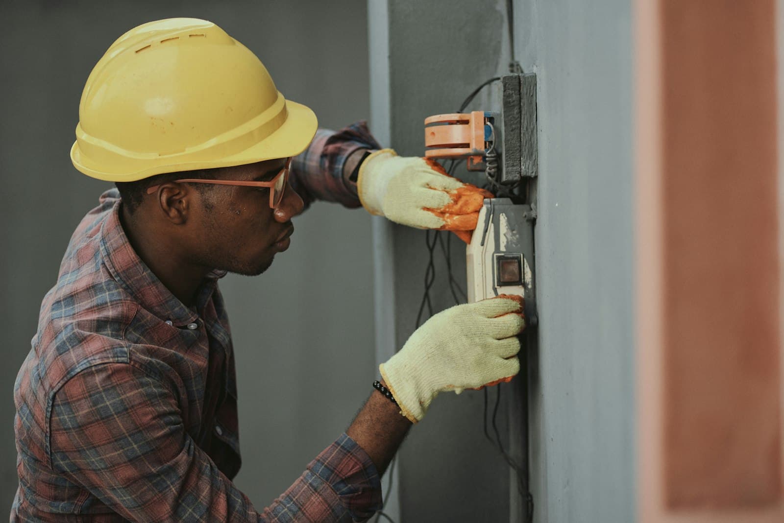 Skilled tradesperson at work on a restoration