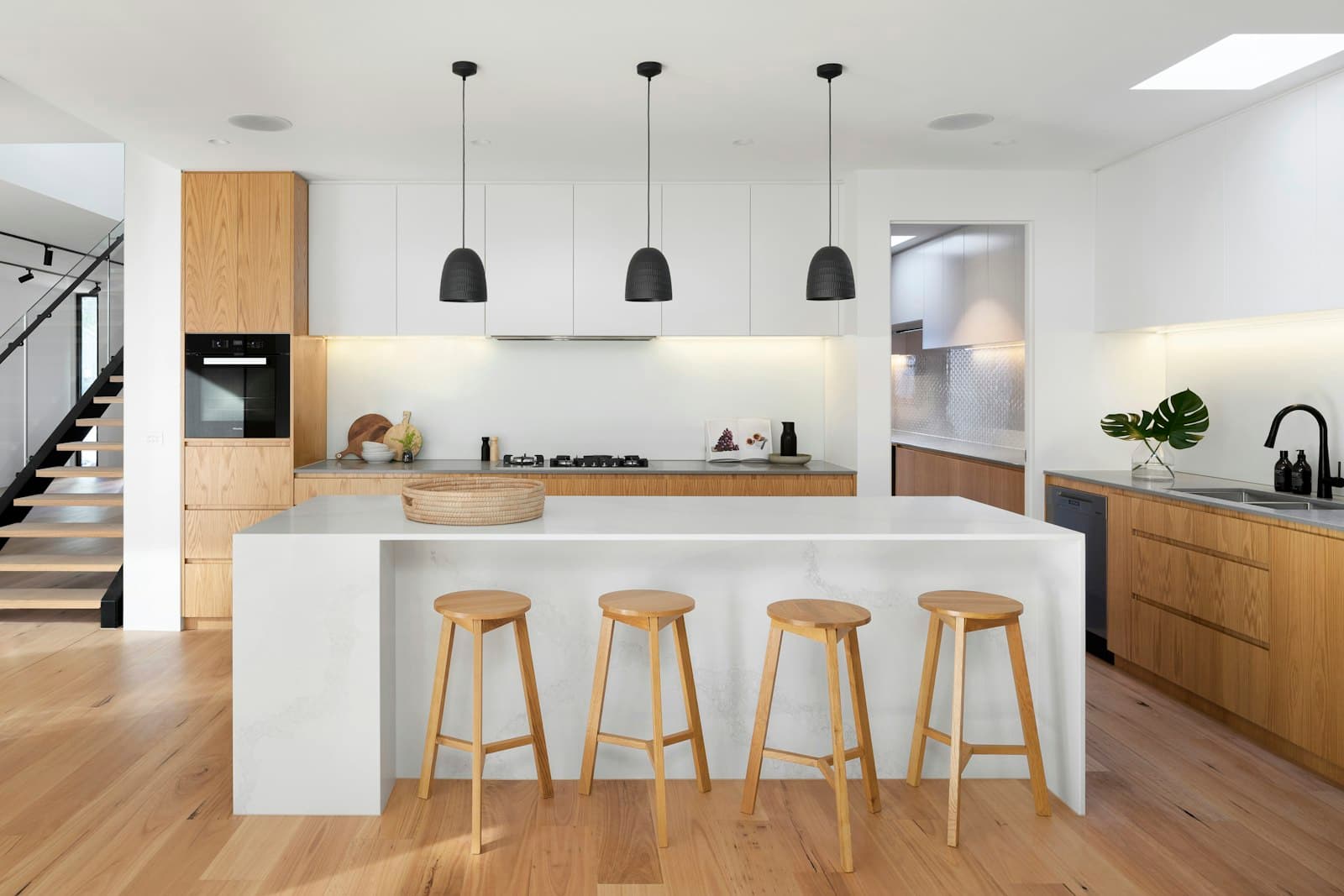 Bright modern kitchen with custom cabinetry