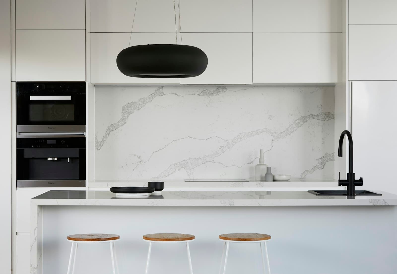 Matte black kitchen with dramatic finishes